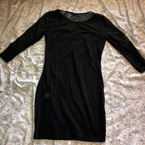 Black dress with mesh top